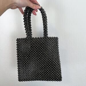 Gray Beaded Purse